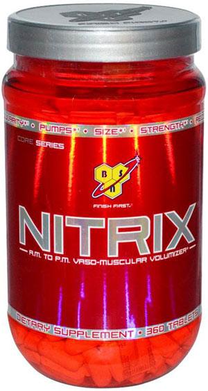 Форма выпуска комплекса Nitrix от BSN — таблетированная. Следует при приеме соблюдать дозировку.